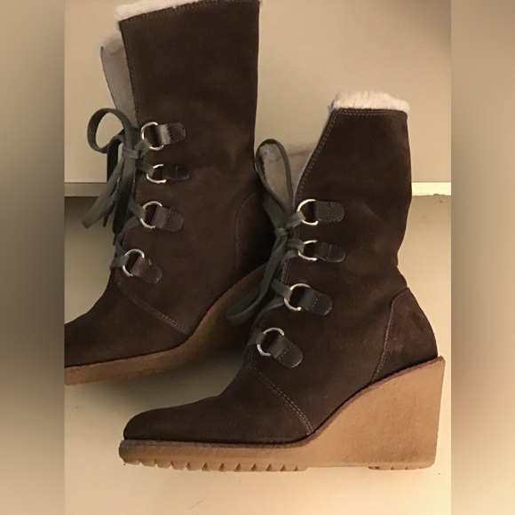 Cole Haan women brown suede waterproof boots US 7 - Picture 11 of 12